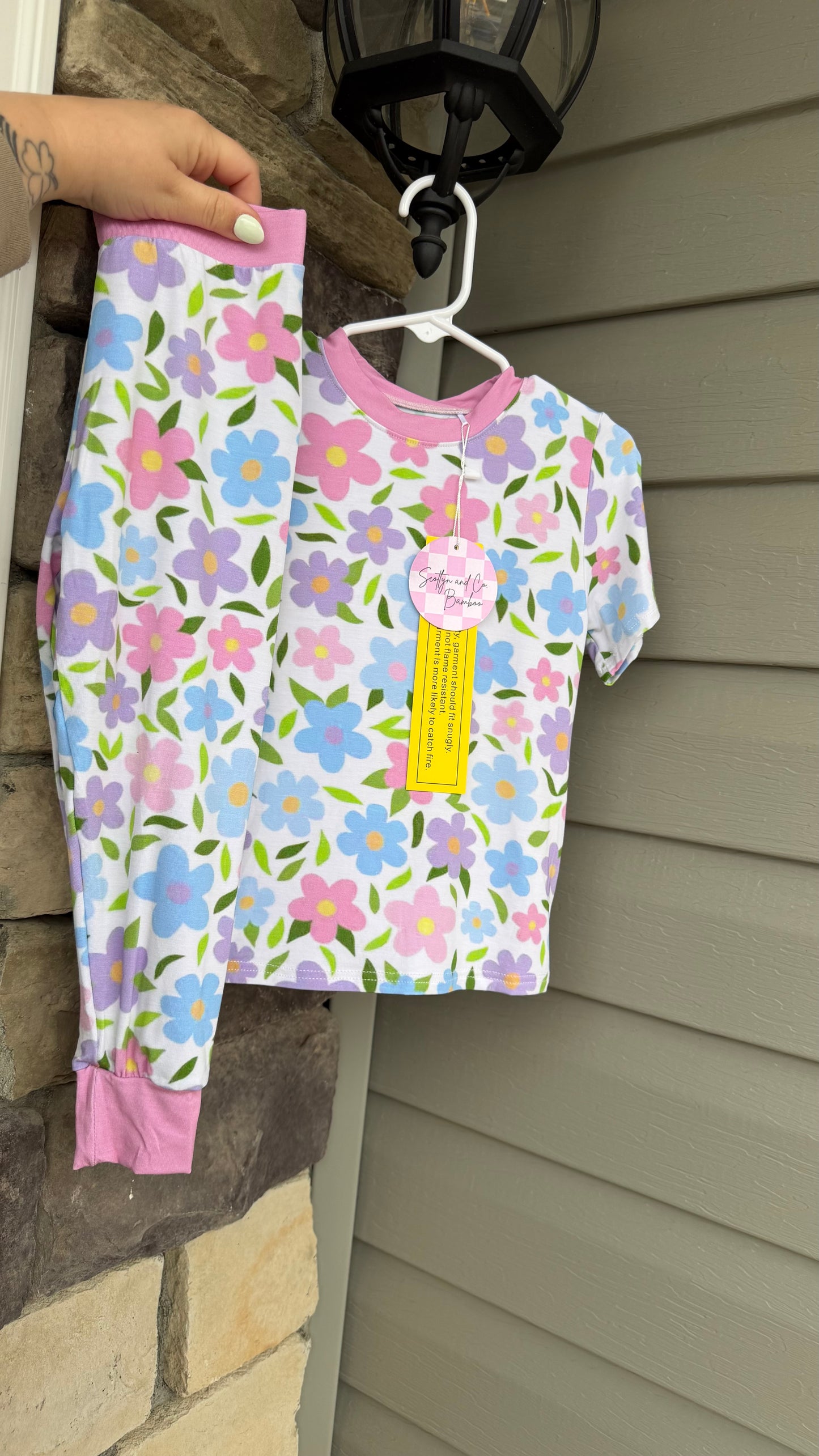 Spring Flowers Short Sleeve and Pants