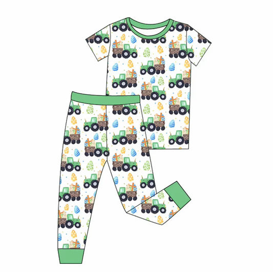 Easter Tractor Short Sleeve and Pants
