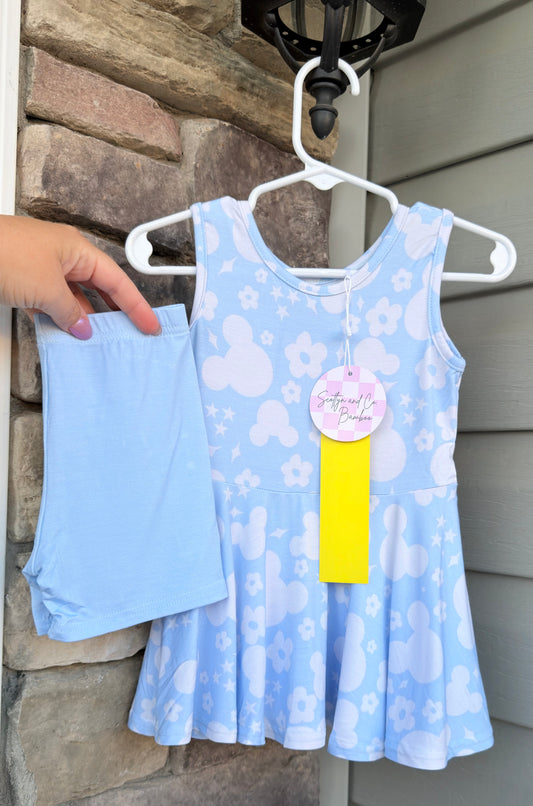 Blue Blossom Mouse Tunic Set